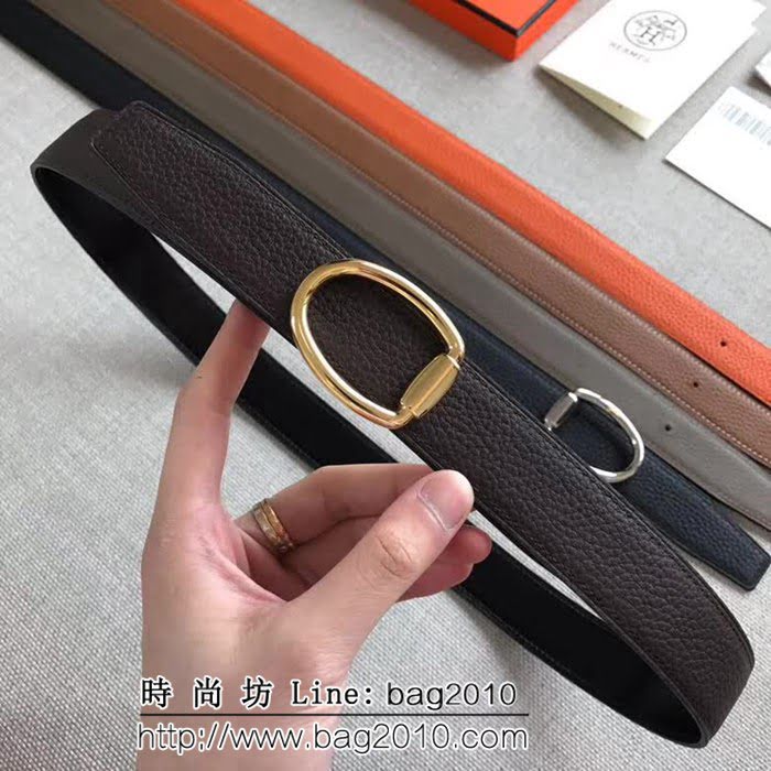 愛馬仕HERMES REVERSIBLE LEATHER STRA 官網同步 原版皮高端男士皮帶 HHG1559